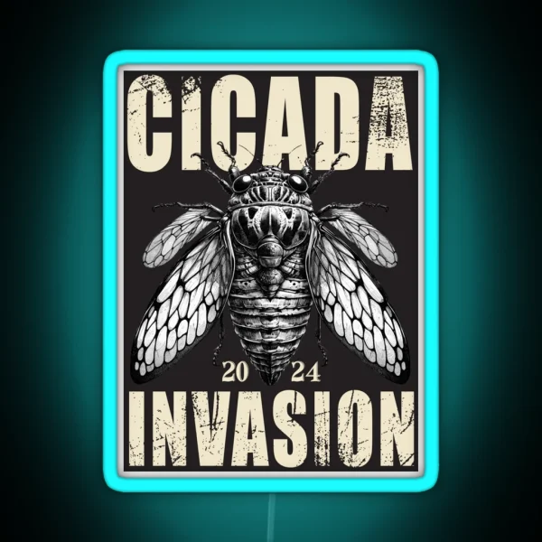 Cicada Invasion 2024 RGB Neon Sign