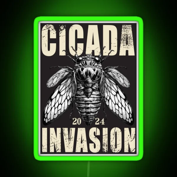 Cicada Invasion 2024 RGB Neon Sign