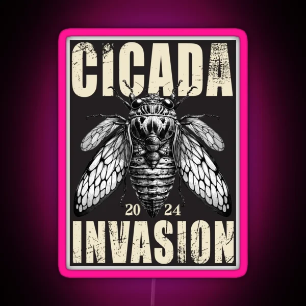 Cicada Invasion 2024 RGB Neon Sign