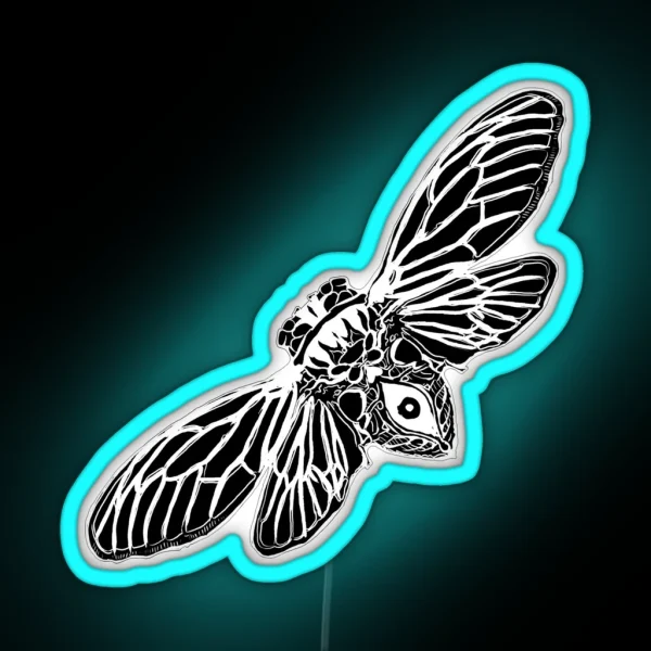 Cicada Single Black RGB Neon Sign