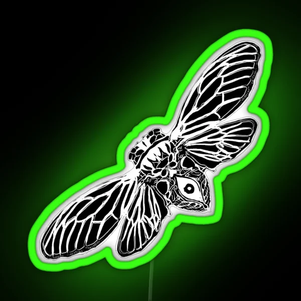 Cicada Single Black RGB Neon Sign