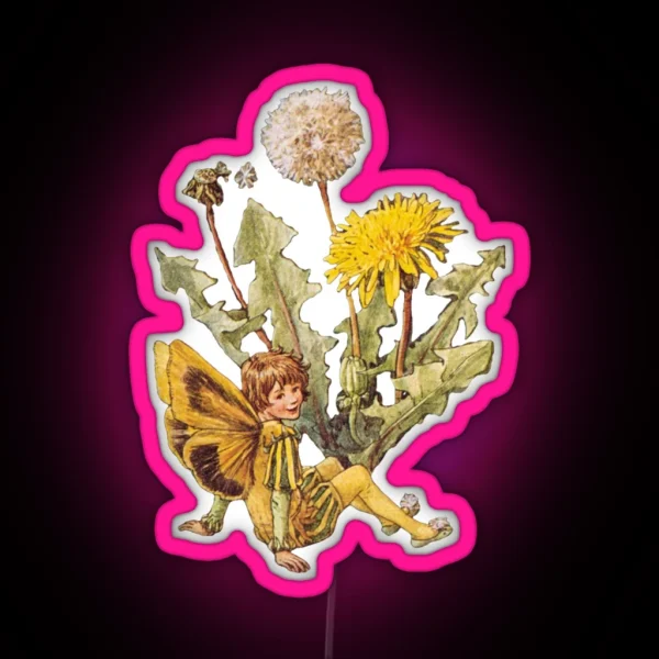 Cicely Mary Barker The Dandelion Fairy Illustration RGB Neon Sign