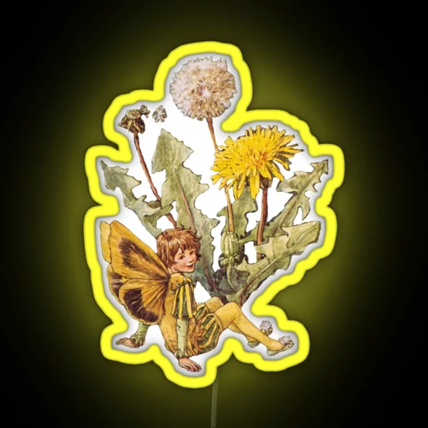 Cicely Mary Barker The Dandelion Fairy Illustration RGB Neon Sign