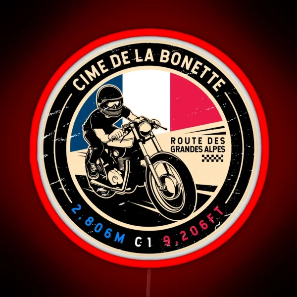 Cime De La Bonette Route Des Grandes Alpes Motorcycle RGB Neon Sign