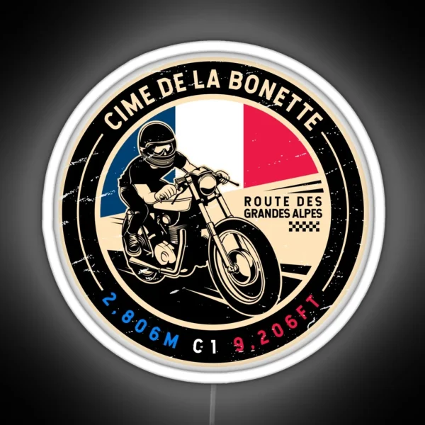 Cime De La Bonette Route Des Grandes Alpes Motorcycle RGB Neon Sign
