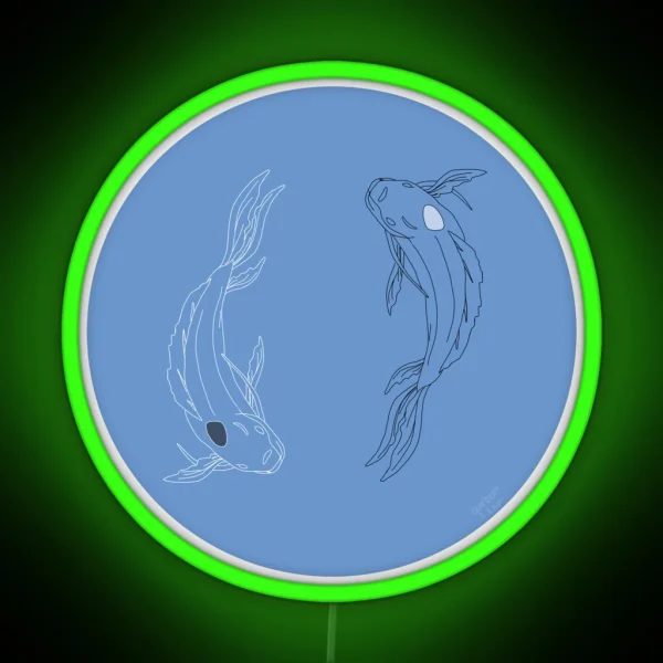 Circle Led Dark Blue Drawing Of Tui And La From Avatar RGB Neon Sign