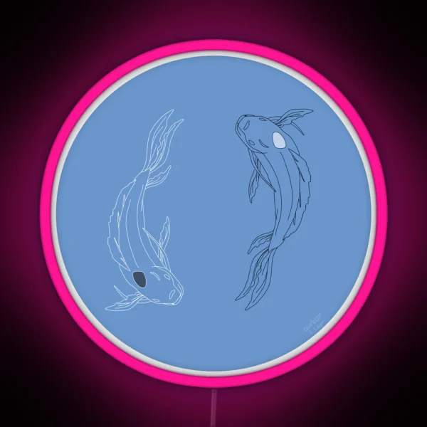 Circle Led Dark Blue Drawing Of Tui And La From Avatar RGB Neon Sign