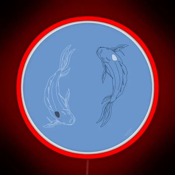 Circle Led Dark Blue Drawing Of Tui And La From Avatar RGB Neon Sign