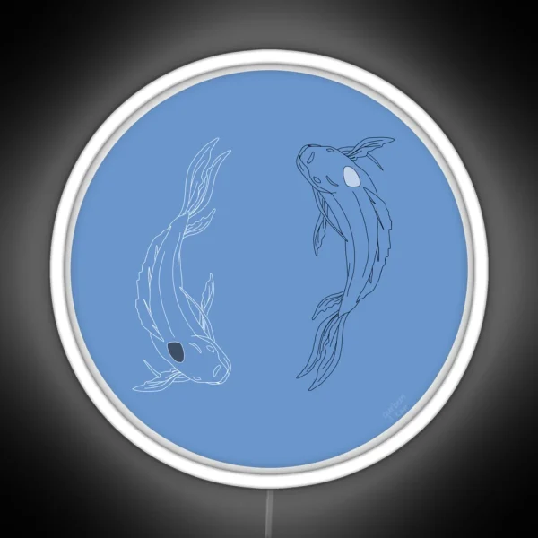 Circle Led Dark Blue Drawing Of Tui And La From Avatar RGB Neon Sign