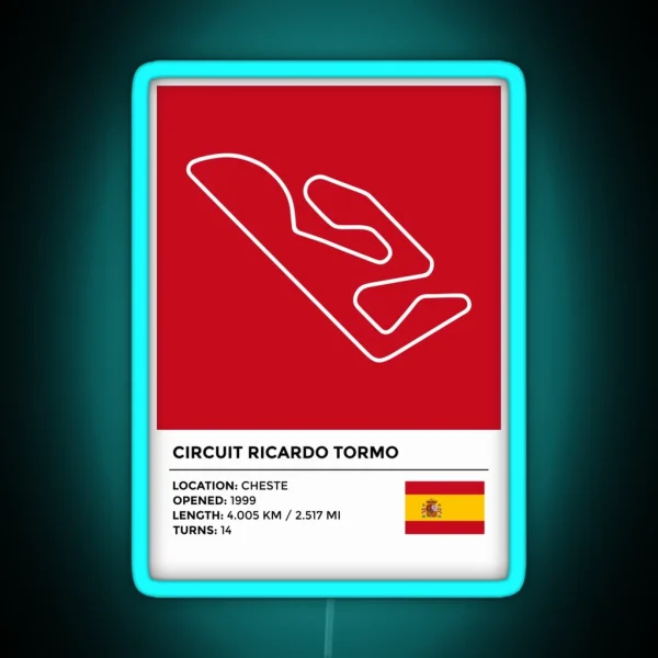 Circuit Ricardo Tormo Info RGB Neon Sign