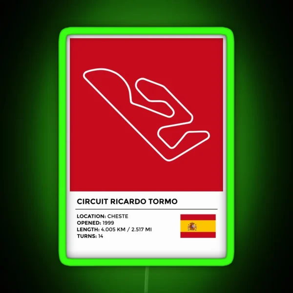 Circuit Ricardo Tormo Info RGB Neon Sign