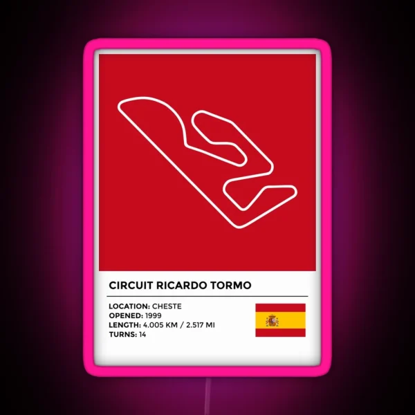 Circuit Ricardo Tormo Info RGB Neon Sign