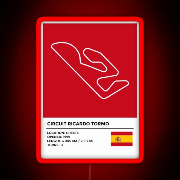 Circuit Ricardo Tormo Info RGB Neon Sign