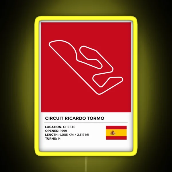 Circuit Ricardo Tormo Info RGB Neon Sign