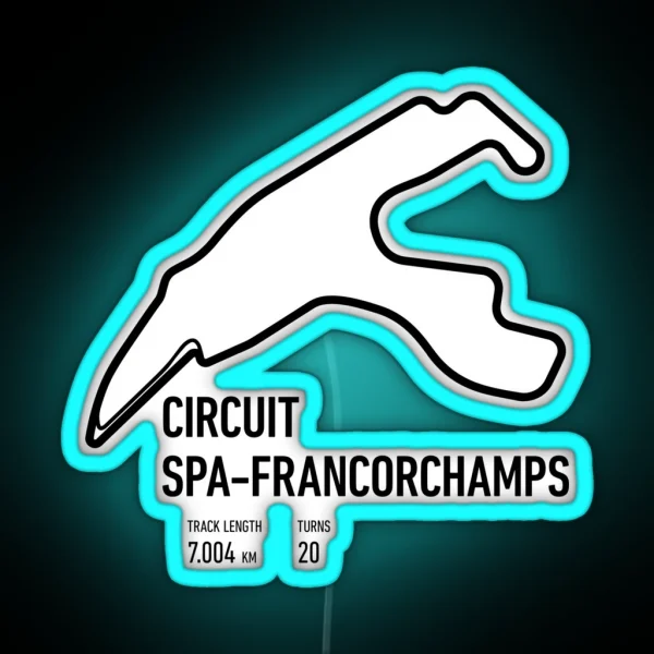 Circuit Spa Francorchamps Track RGB Neon Sign