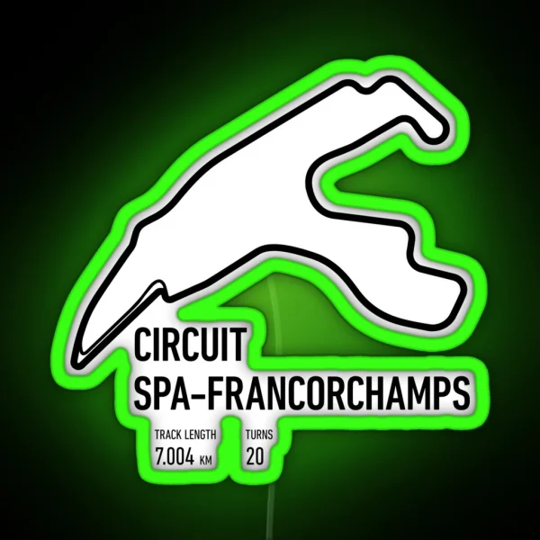 Circuit Spa Francorchamps Track RGB Neon Sign