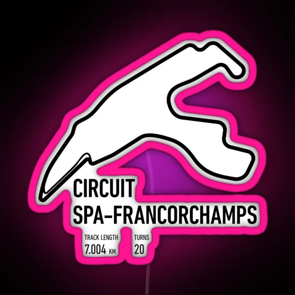 Circuit Spa Francorchamps Track RGB Neon Sign