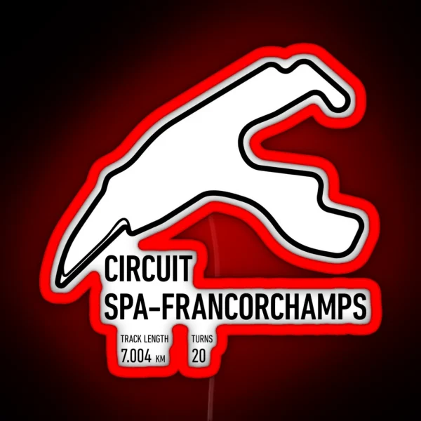 Circuit Spa Francorchamps Track RGB Neon Sign
