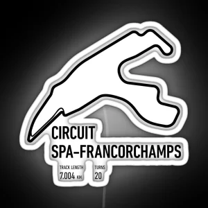 Circuit Spa Francorchamps Track RGB Neon Sign