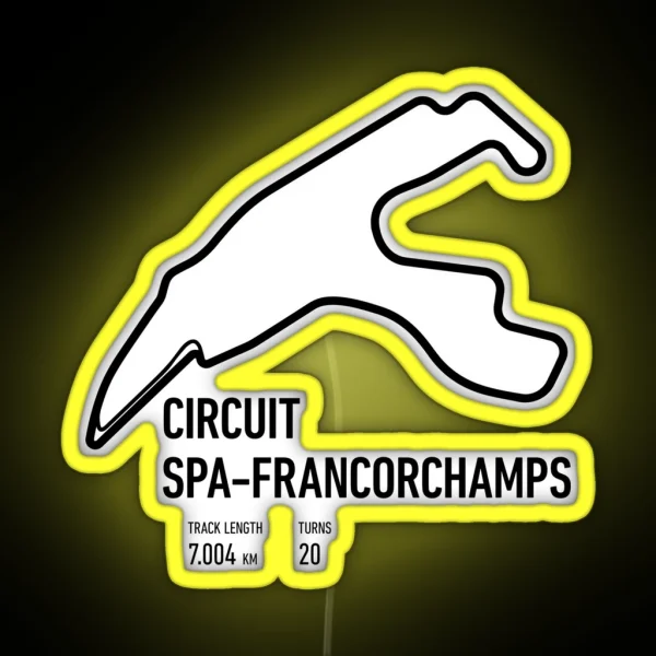 Circuit Spa Francorchamps Track RGB Neon Sign
