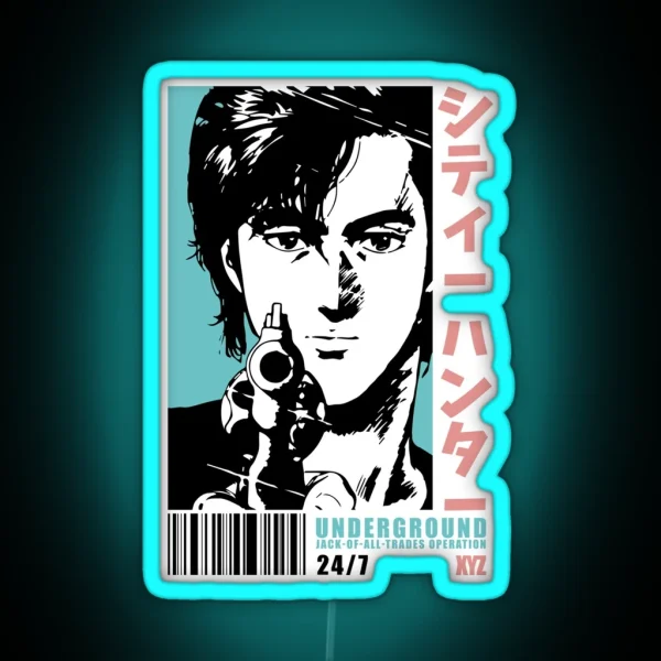 City Hunter Ryo Saeba Anime RGB Neon Sign