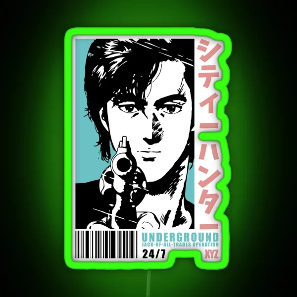 City Hunter Ryo Saeba Anime RGB Neon Sign