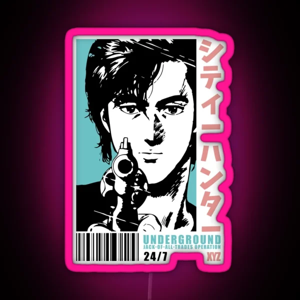 City Hunter Ryo Saeba Anime RGB Neon Sign