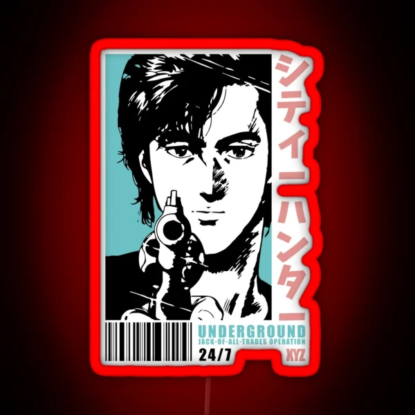 City Hunter Ryo Saeba Anime RGB Neon Sign