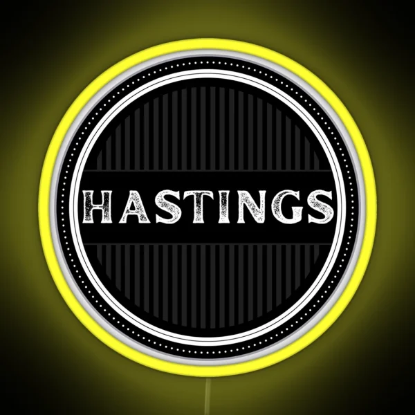 City Of Hastings Black Circle RGB Neon Sign