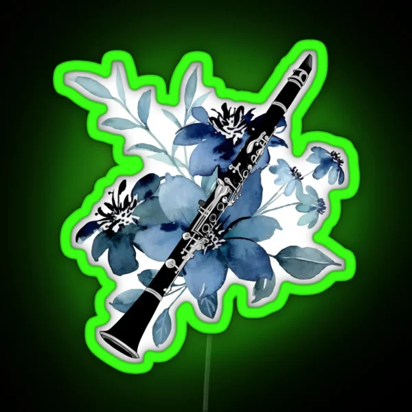 CLARINET AND FLOWERS Clarinettist Clarinet Clarinet RGB Neon Sign