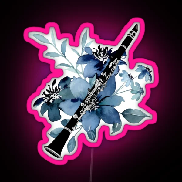 CLARINET AND FLOWERS Clarinettist Clarinet Clarinet RGB Neon Sign