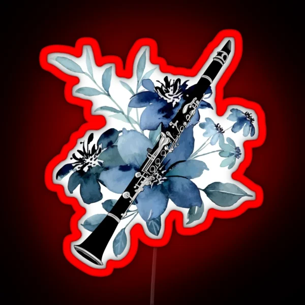 CLARINET AND FLOWERS Clarinettist Clarinet Clarinet RGB Neon Sign