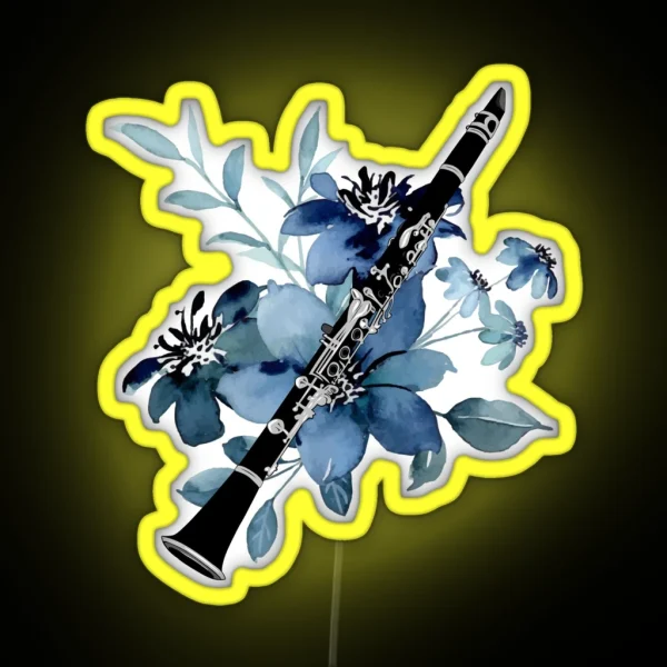 CLARINET AND FLOWERS Clarinettist Clarinet Clarinet RGB Neon Sign
