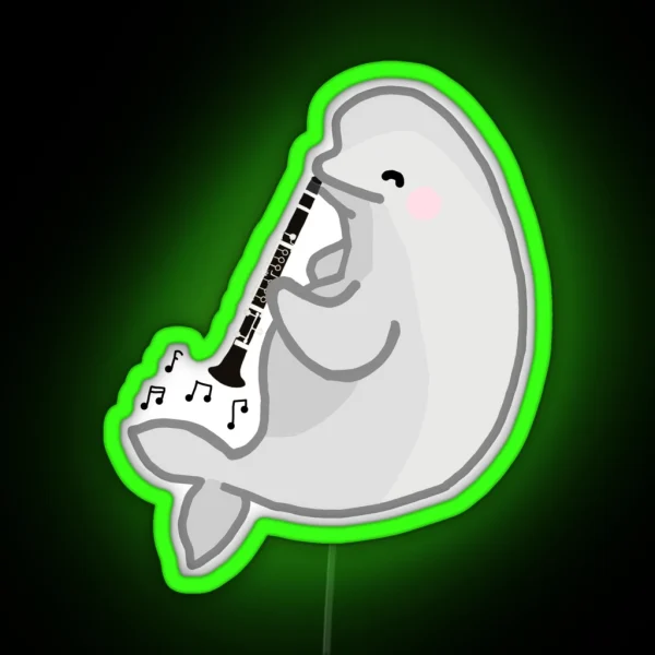 Clarinet Beluga RGB Neon Sign
