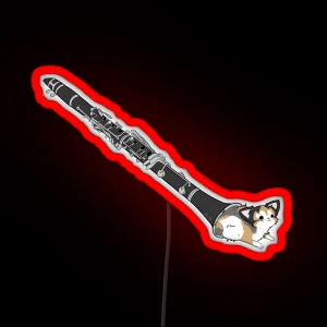 Clarinet Cat RGB Neon Sign