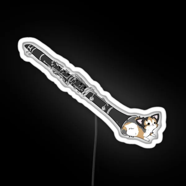 Clarinet Cat RGB Neon Sign