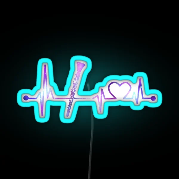CLARINET HEARTBEAT GALAXY CLARINET GALAXY RGB Neon Sign