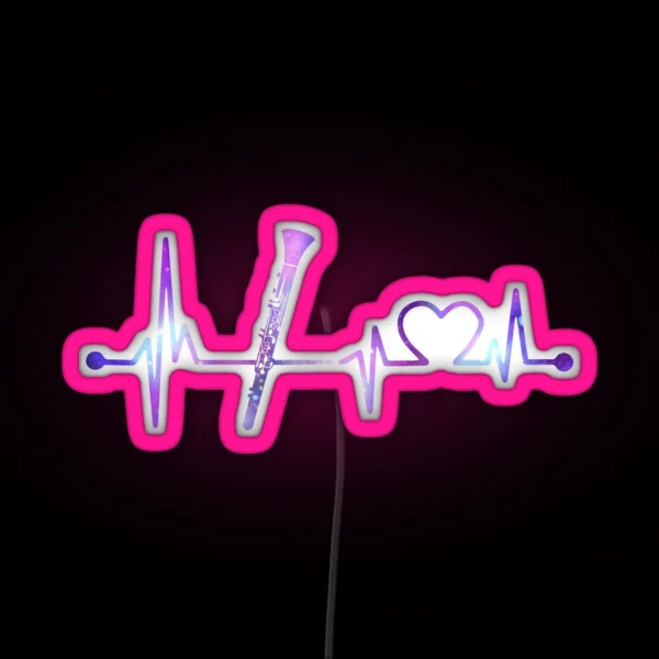 CLARINET HEARTBEAT GALAXY CLARINET GALAXY RGB Neon Sign