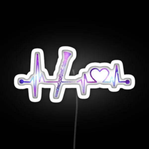 CLARINET HEARTBEAT GALAXY CLARINET GALAXY RGB Neon Sign