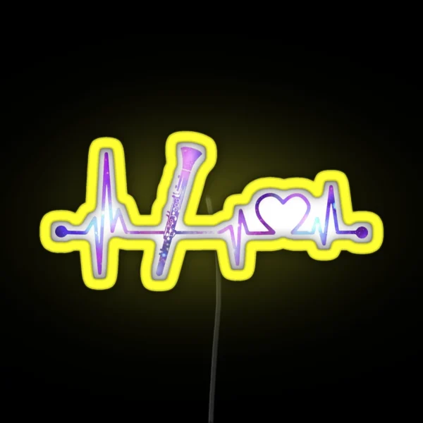 CLARINET HEARTBEAT GALAXY CLARINET GALAXY RGB Neon Sign