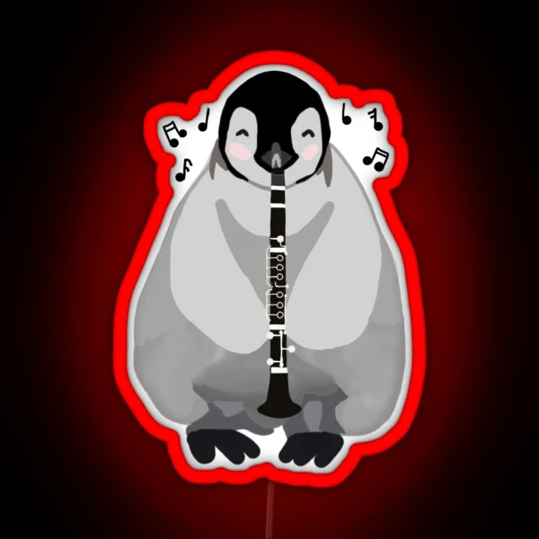 Clarinet Penguin RGB Neon Sign