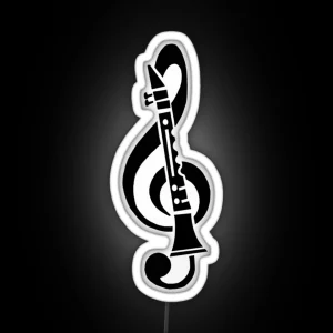 Clarinet Treble Clef RGB Neon Sign