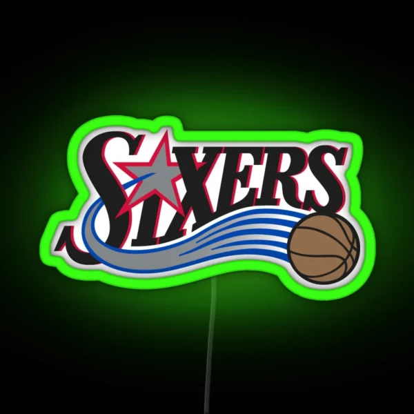 Classic 76ers Logo Vintage RGB Neon Sign