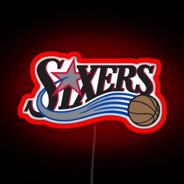 Classic 76ers Logo Vintage RGB Neon Sign