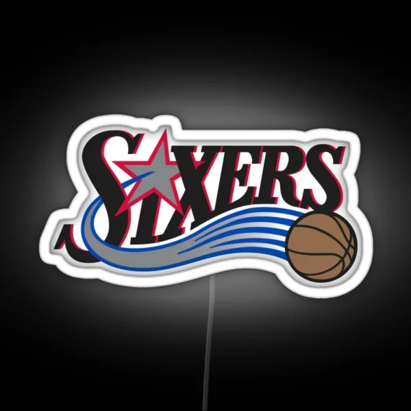 Classic 76ers Logo Vintage RGB Neon Sign