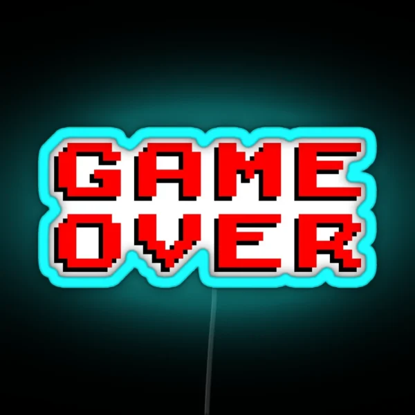 Classic Arcade Game Over Message RGB Neon Sign