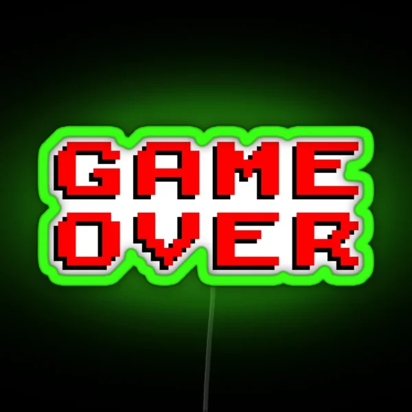 Classic Arcade Game Over Message RGB Neon Sign