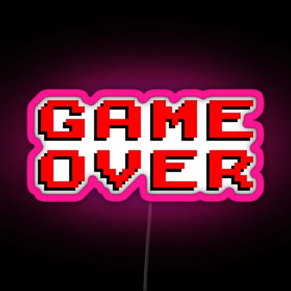 Classic Arcade Game Over Message RGB Neon Sign