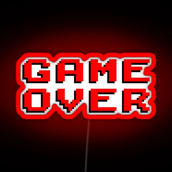 Classic Arcade Game Over Message RGB Neon Sign