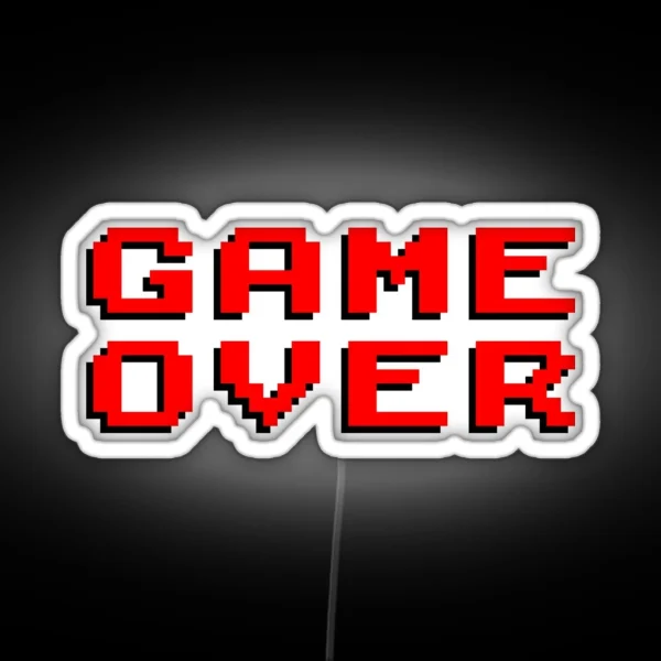 Classic Arcade Game Over Message RGB Neon Sign